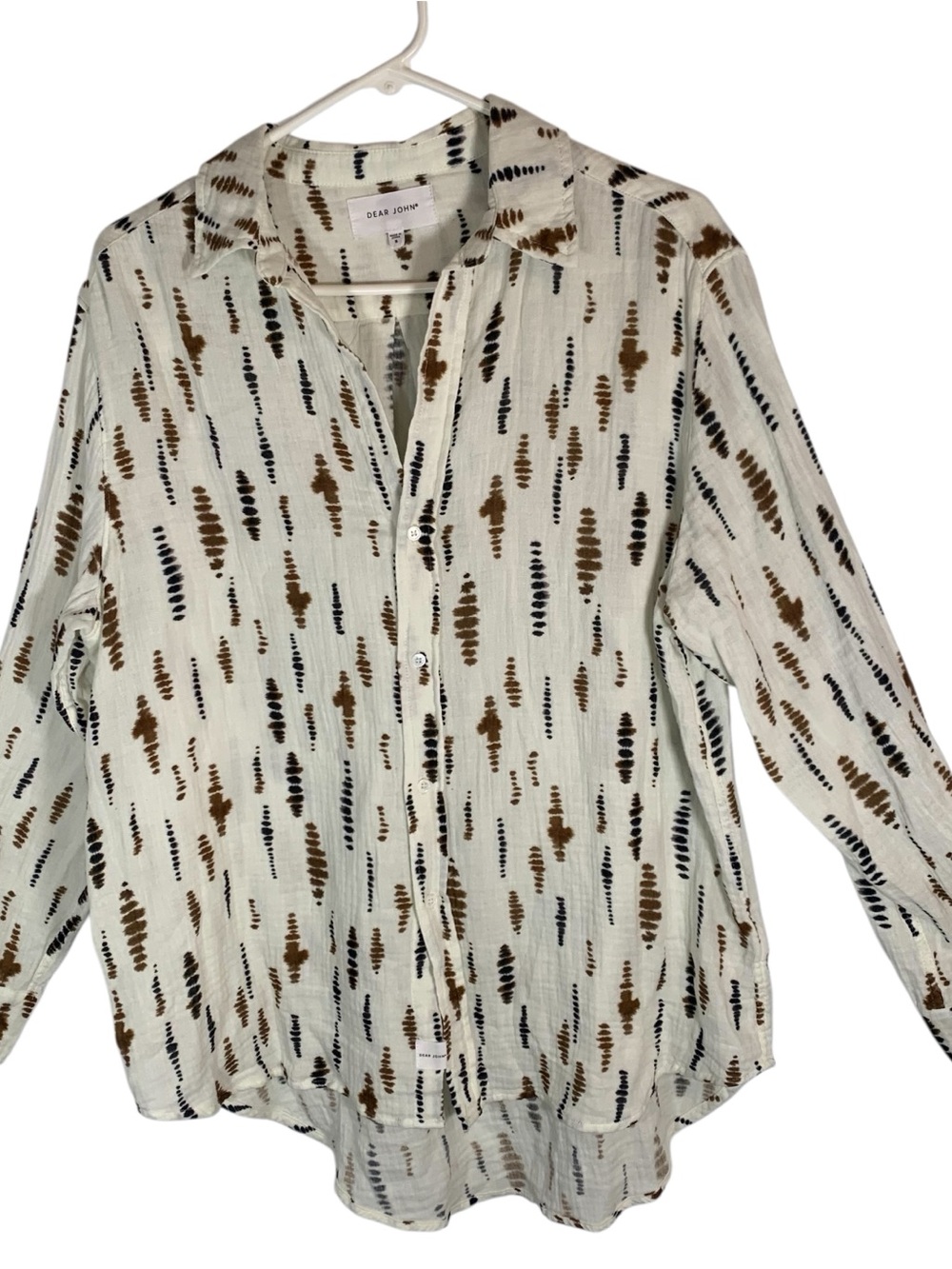 Dear John Denim Galina Novelty Shirt Size Small Ladies Button Front Top